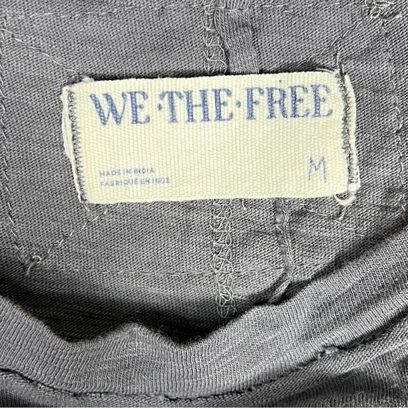 Free People Gray Long Sleeve Lace Tee Oversized - Picture 6 of 8